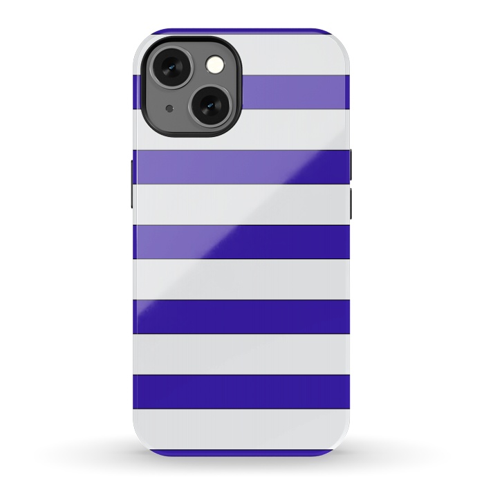 iPhone 13 StrongFit white purple stripes by Vincent Patrick Trinidad