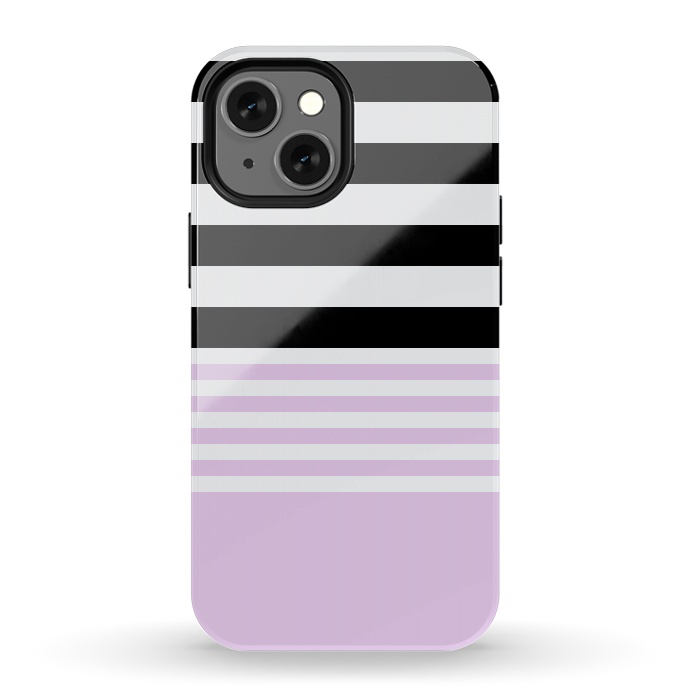 iPhone 13 mini StrongFit pink black stripes by Vincent Patrick Trinidad