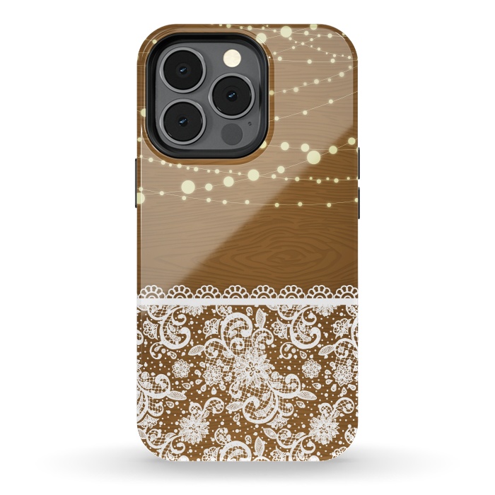 iPhone 13 pro StrongFit String Lights & Lace by Quirk It Up