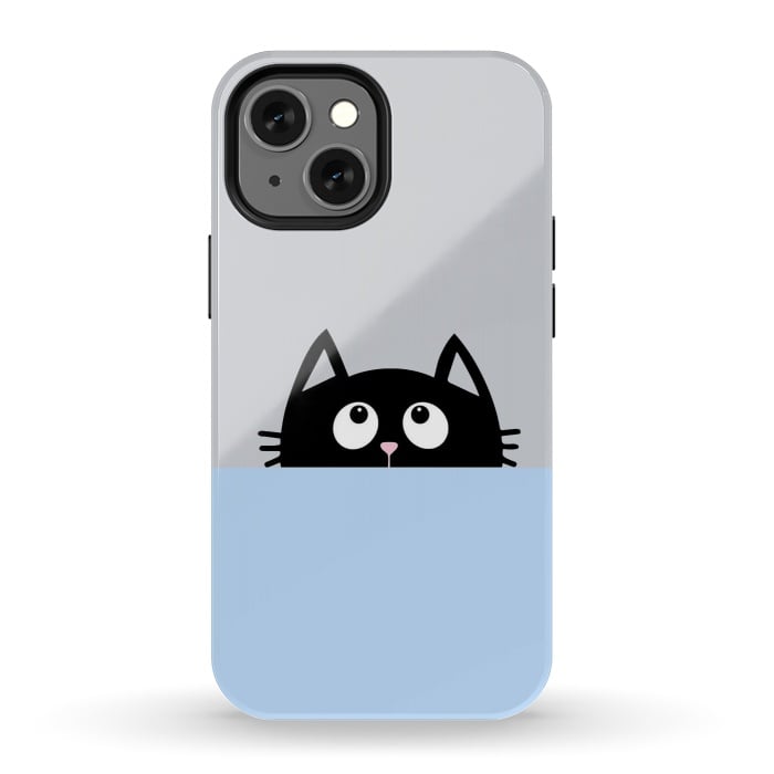 iPhone 13 mini StrongFit peek a cat by Vincent Patrick Trinidad