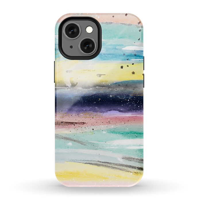 iPhone 13 mini StrongFit Summer watercolor abstract art design by InovArts