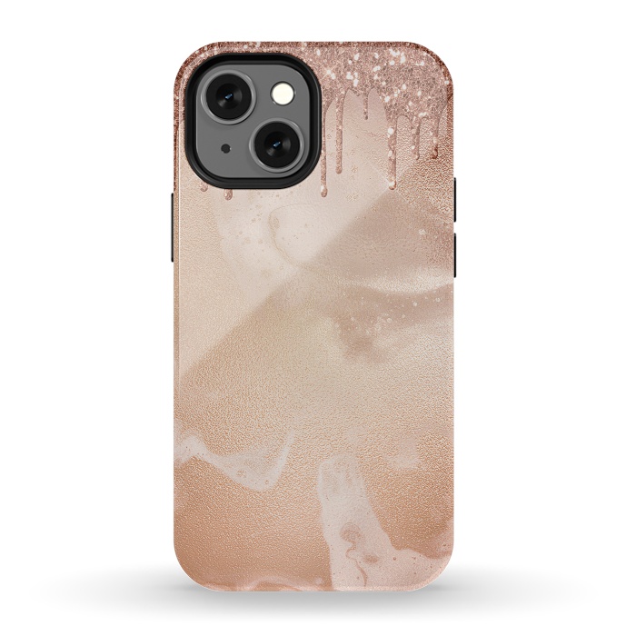 iPhone 13 mini StrongFit Copper Glitter Rain by  Utart