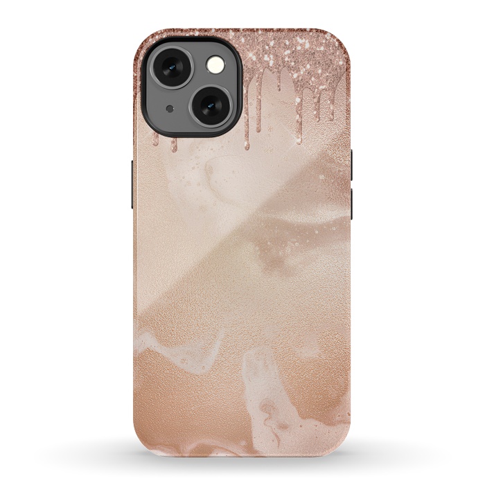 iPhone 13 StrongFit Copper Glitter Rain by  Utart