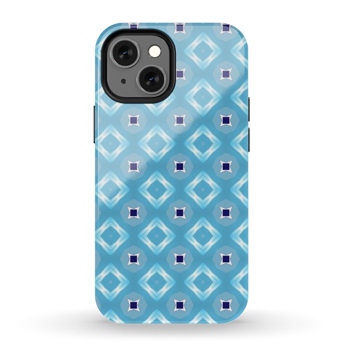 iPhone 13 mini StrongFit blue diamond pattern by MALLIKA