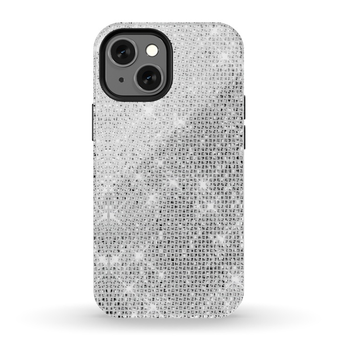 iPhone 13 mini StrongFit Silver Glitter by Alemi