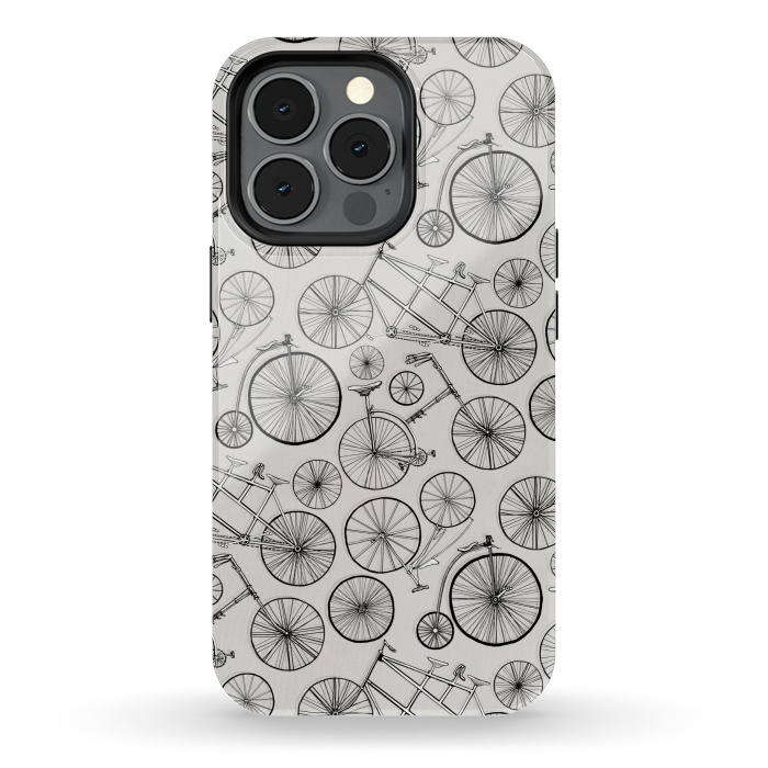 iPhone 13 pro StrongFit Vintage Bicycles on Grey  by Tigatiga