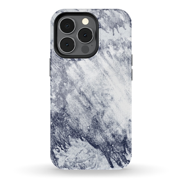 iPhone 13 pro StrongFit Grey-Blue Marbling Storm  by Tigatiga