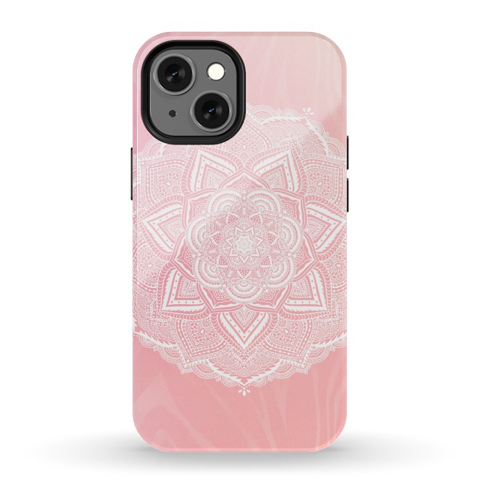 iPhone 13 mini StrongFit Cute pink mandala by Jms