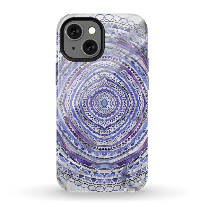 iPhone 13 mini StrongFit Purple Marbling Mandala  by Tigatiga