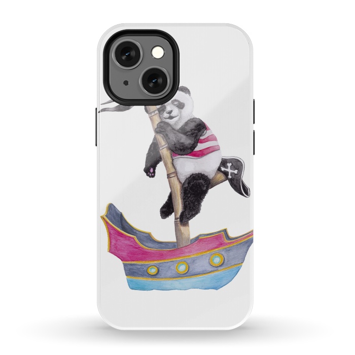 iPhone 13 mini StrongFit Panda Pirate by gingerlique