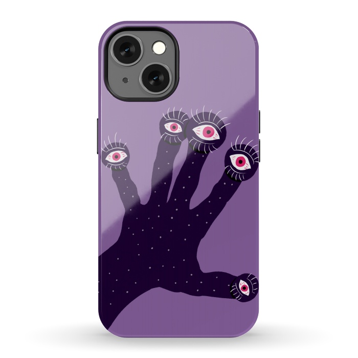 iPhone 13 StrongFit Weird Hand With Watching Eyes by Boriana Giormova