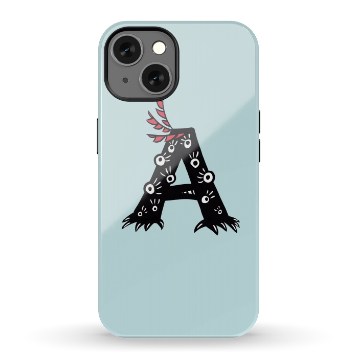 iPhone 13 StrongFit Letter A Funny Monster Drawing by Boriana Giormova