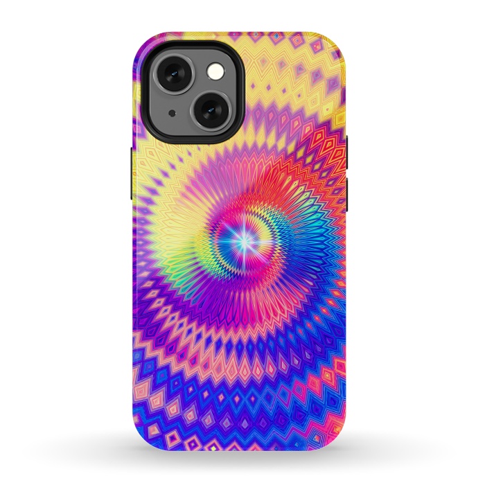 iPhone 13 mini StrongFit Abstract Colorful Diamond Shape Circular Design by Art Design Works