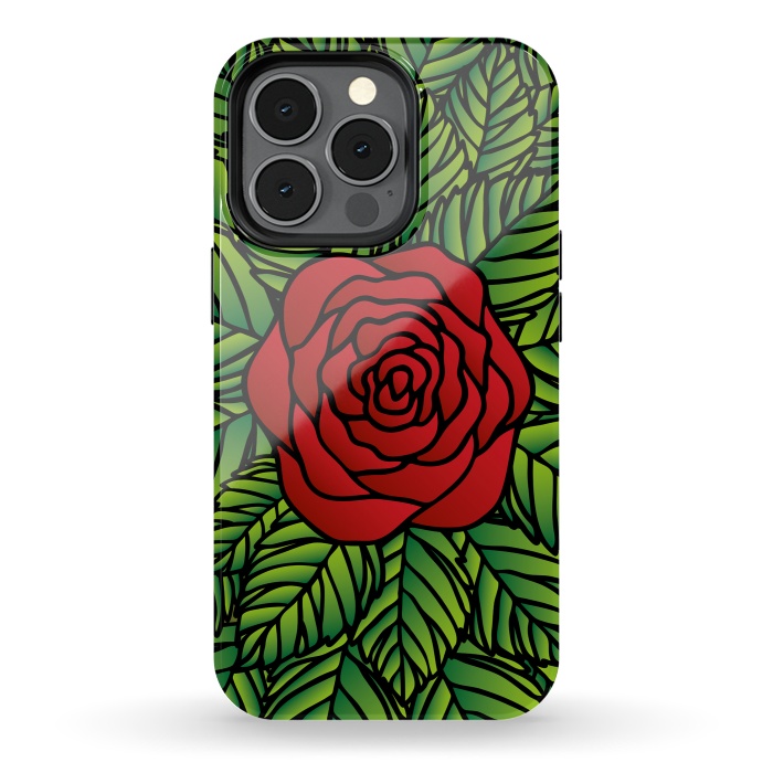 iPhone 13 pro StrongFit Red Rose by Majoih