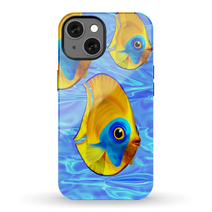 iPhone 13 StrongFit Fish 3D Cute Tropical Cutie on Clear Blue Ocean Water  by BluedarkArt