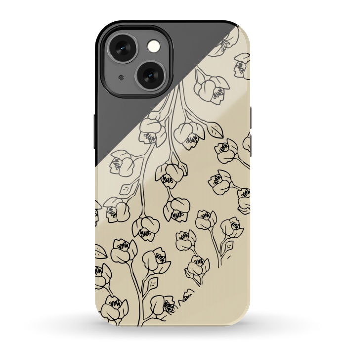 iPhone 13 StrongFit floral offwhite pattern by MALLIKA