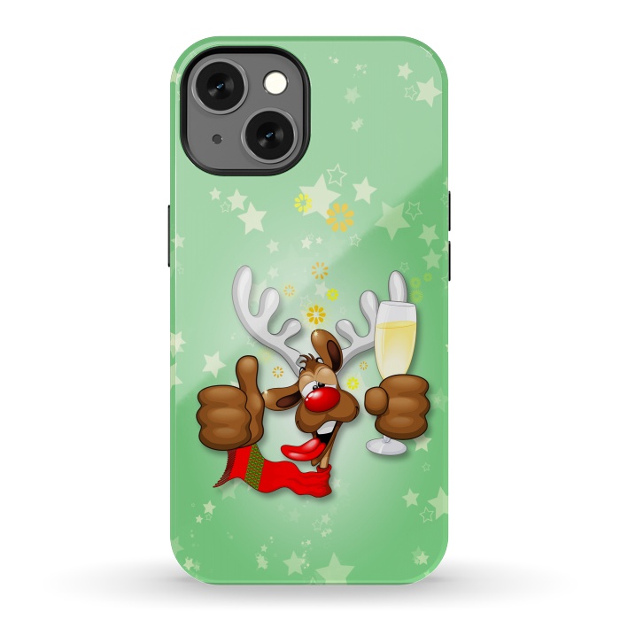 iPhone 13 StrongFit Reindeer Drunk Funny Christmas Character by BluedarkArt