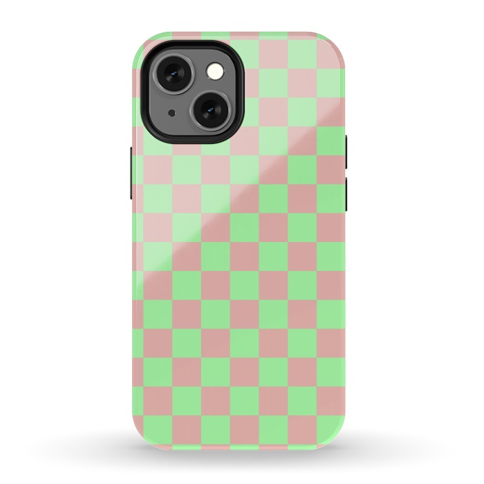 iPhone 13 mini StrongFit Checkered Pattern I by Art Design Works