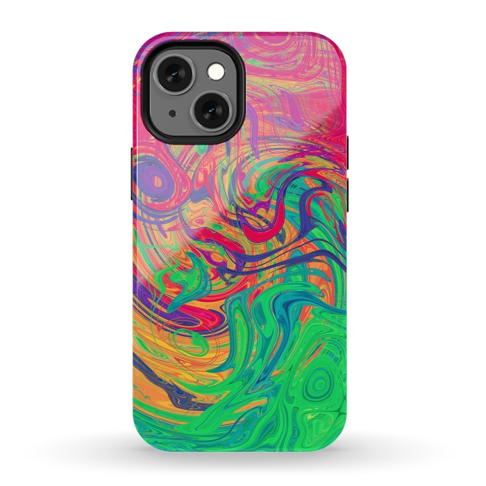 iPhone 13 mini StrongFit Abstract Multicolored Waves by Art Design Works