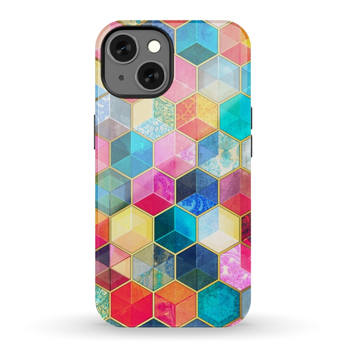 iPhone 13 StrongFit Crystal Bohemian Honeycomb Cubes by Micklyn Le Feuvre