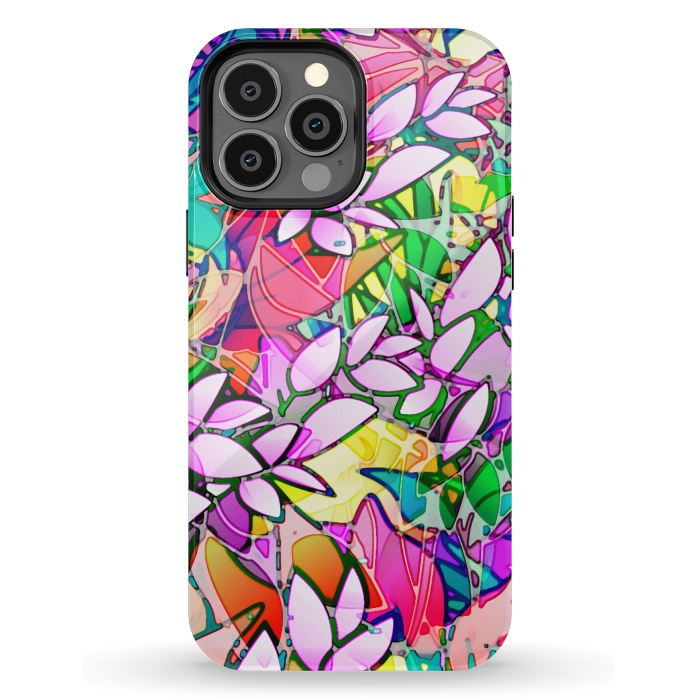 iPhone 13 Pro Max StrongFit Grunge Art Floral Abstract G130  by Medusa GraphicArt