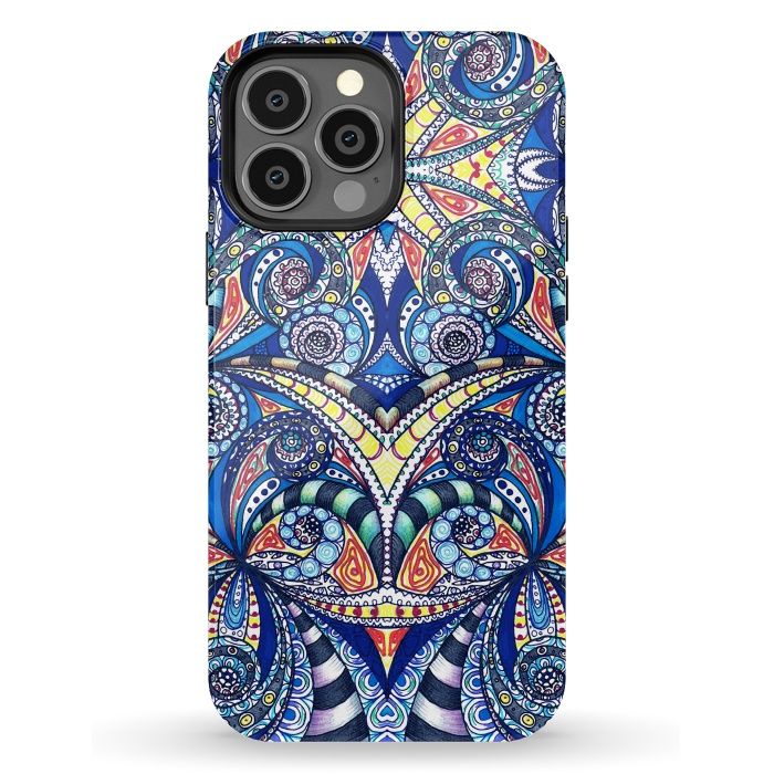 iPhone 13 Pro Max StrongFit Drawing Floral Zentangle G7B by Medusa GraphicArt