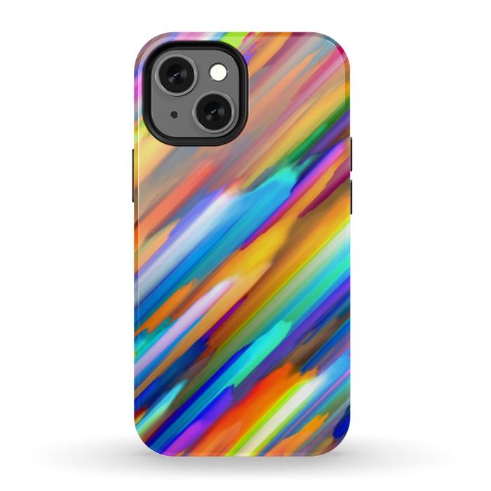 iPhone 13 mini StrongFit Colorful digital art splashing G391 by Medusa GraphicArt