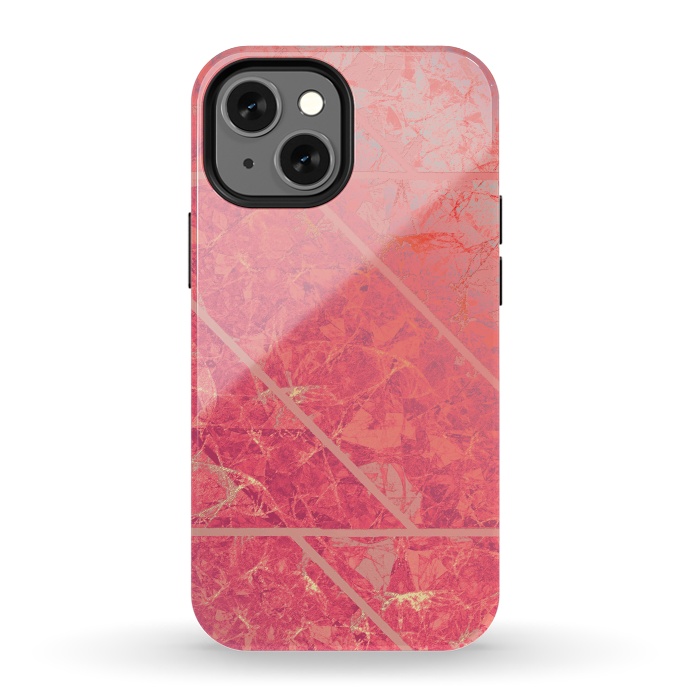iPhone 13 mini StrongFit Pink Marble Texture G281 by Medusa GraphicArt