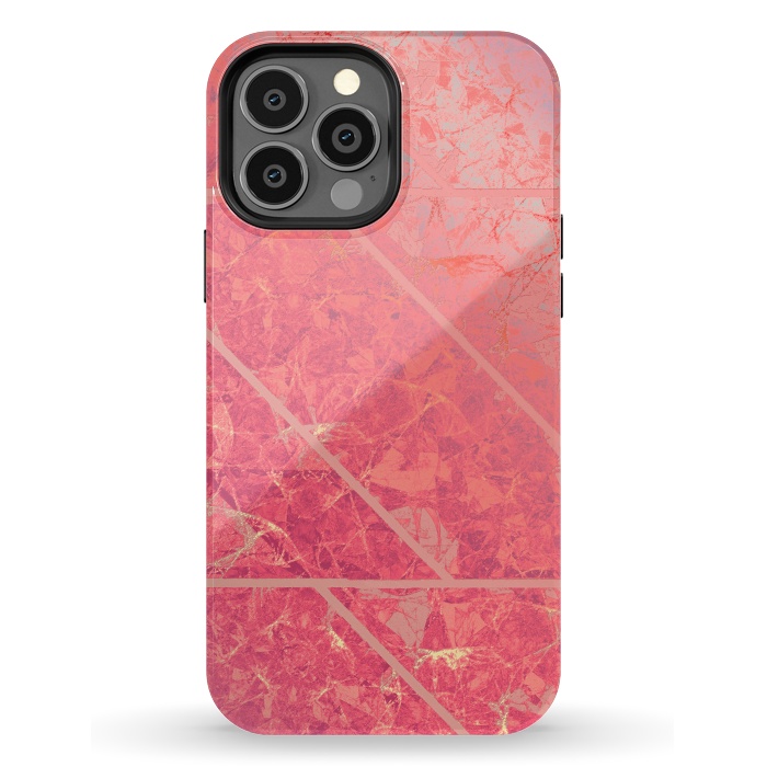 iPhone 13 Pro Max StrongFit Pink Marble Texture G281 by Medusa GraphicArt
