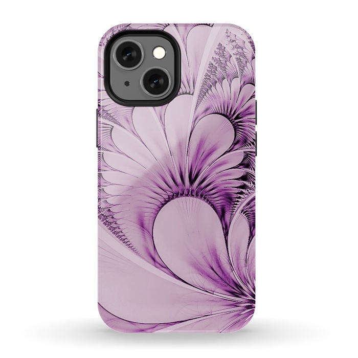 iPhone 13 mini StrongFit Pink Fractal Flowers by Andrea Haase
