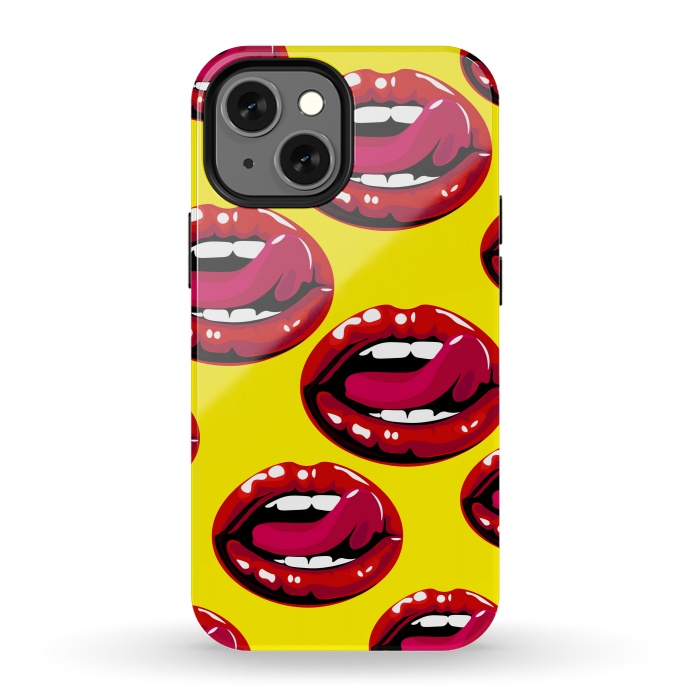 iPhone 13 mini StrongFit red lips design by MALLIKA