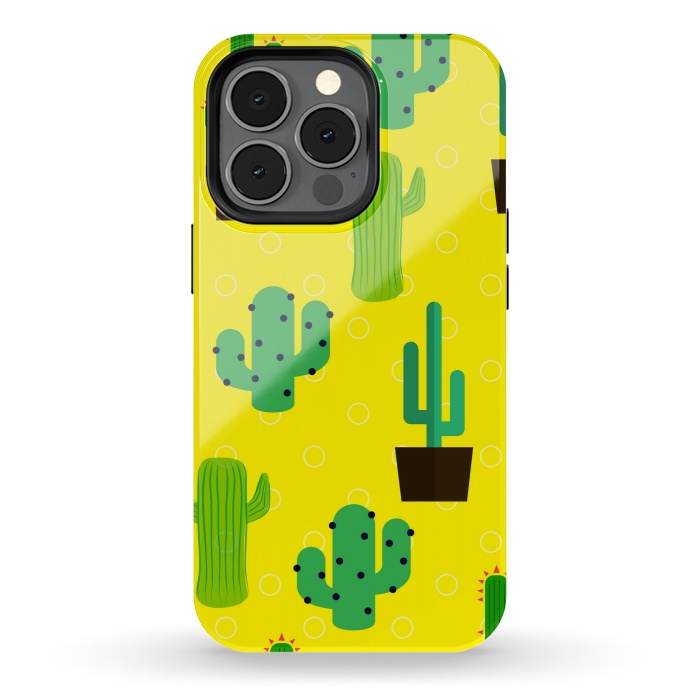 iPhone 13 pro StrongFit cactus pattern by MALLIKA