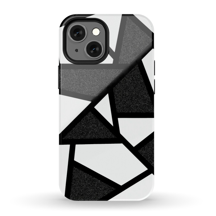 iPhone 13 mini StrongFit White and black geometric by Jms