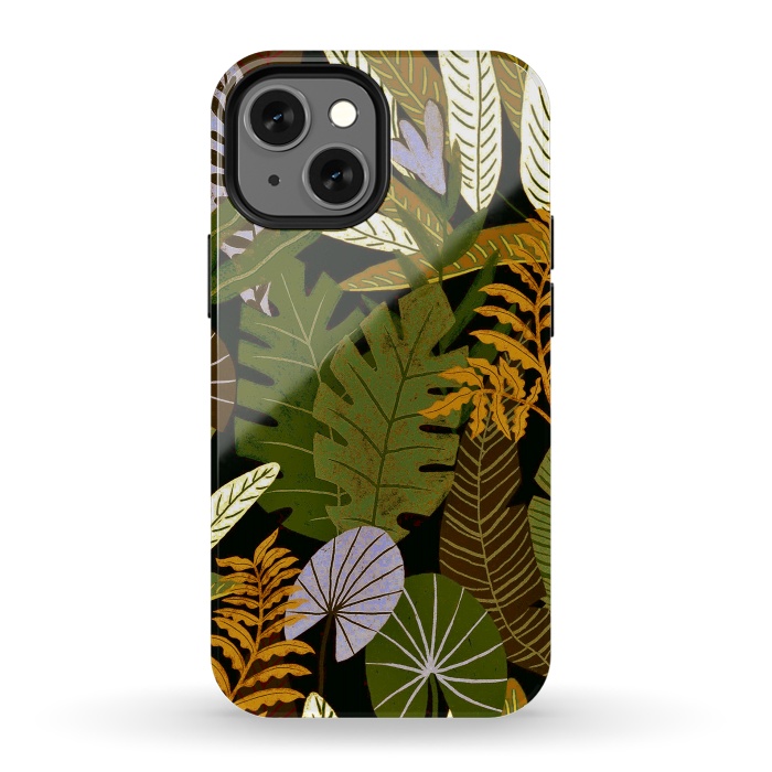 iPhone 13 mini StrongFit Green Aloha Tropical Jungle by  Utart