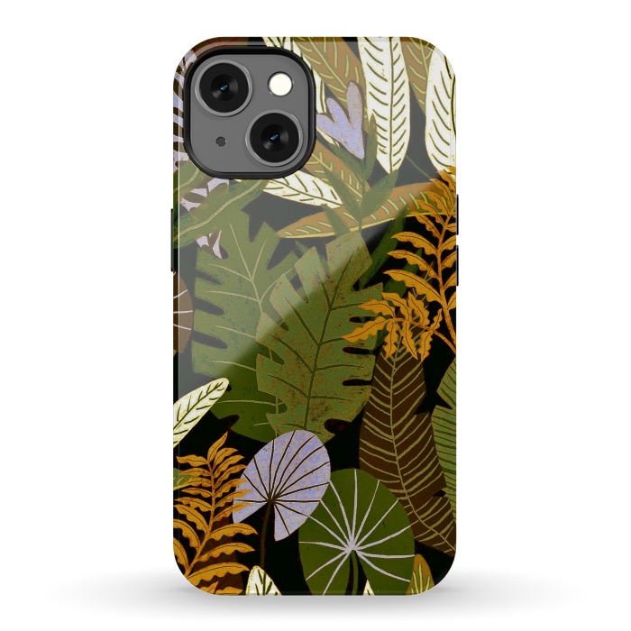 iPhone 13 StrongFit Green Aloha Tropical Jungle by  Utart