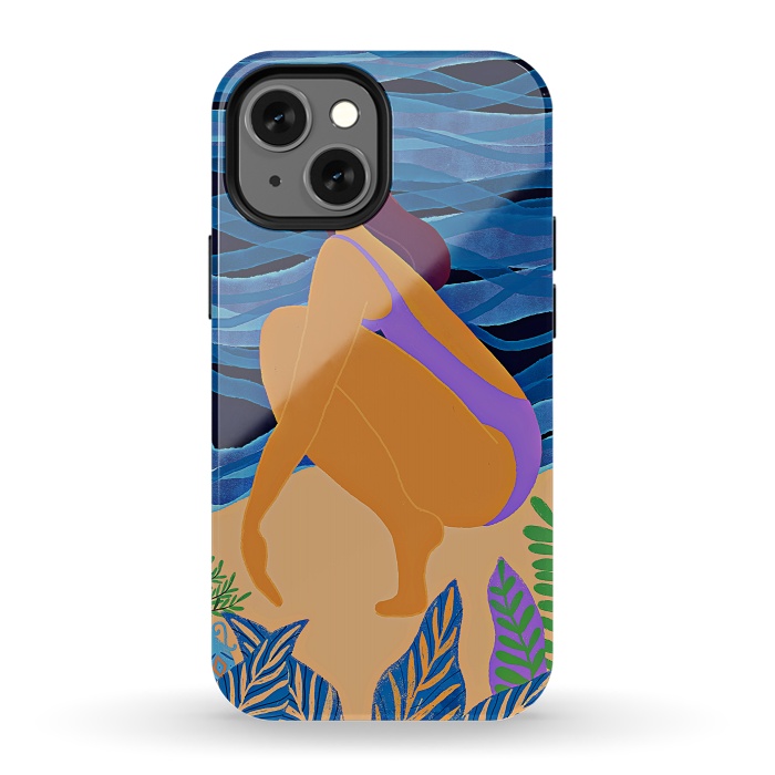 iPhone 13 mini StrongFit Eve - Girl on Tropical Jungle Beach by  Utart