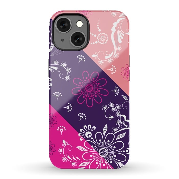 iPhone 13 StrongFit Diagonal Flowers by Rossy Villarreal