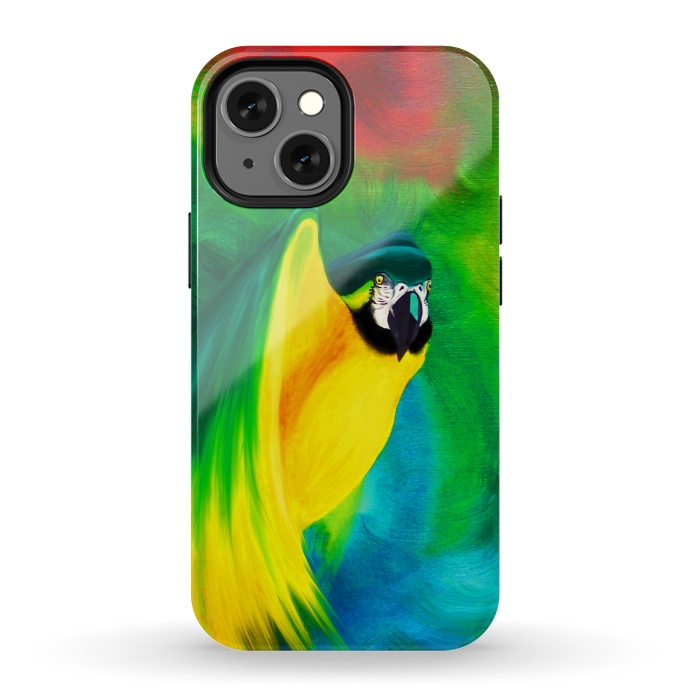 iPhone 13 mini StrongFit Macaw Parrot Ara Oil on Canvas Painting  by BluedarkArt