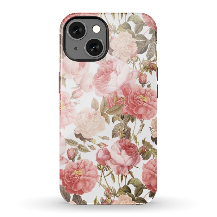 iPhone 13 StrongFit Peach Victorian Roses by  Utart