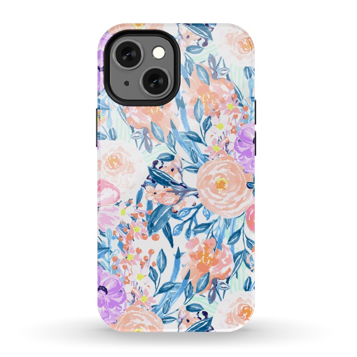 iPhone 13 mini StrongFit Modern watercolor garden floral paint by InovArts