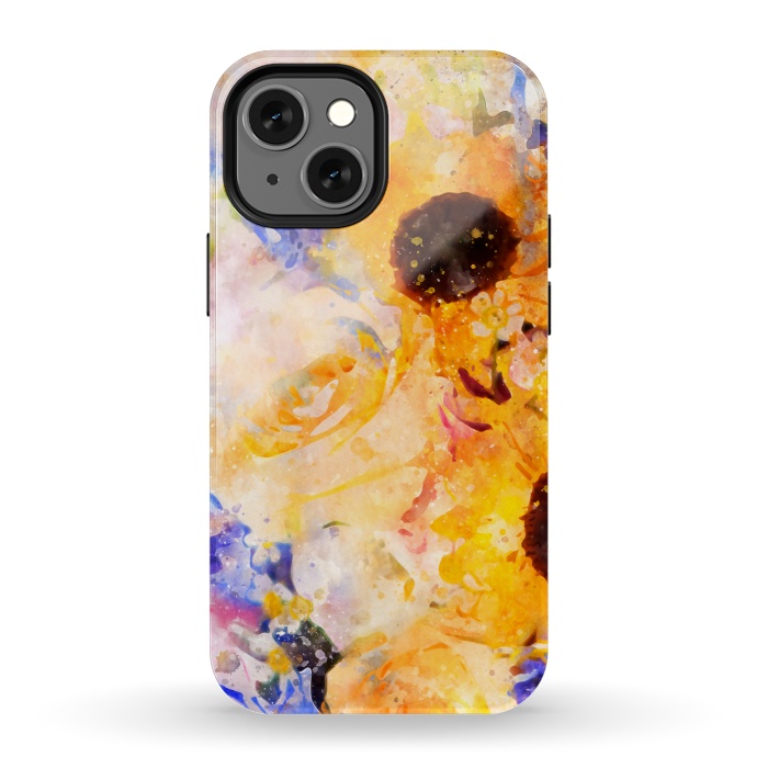 iPhone 13 mini StrongFit Yellow Vintage Rose by Creativeaxle