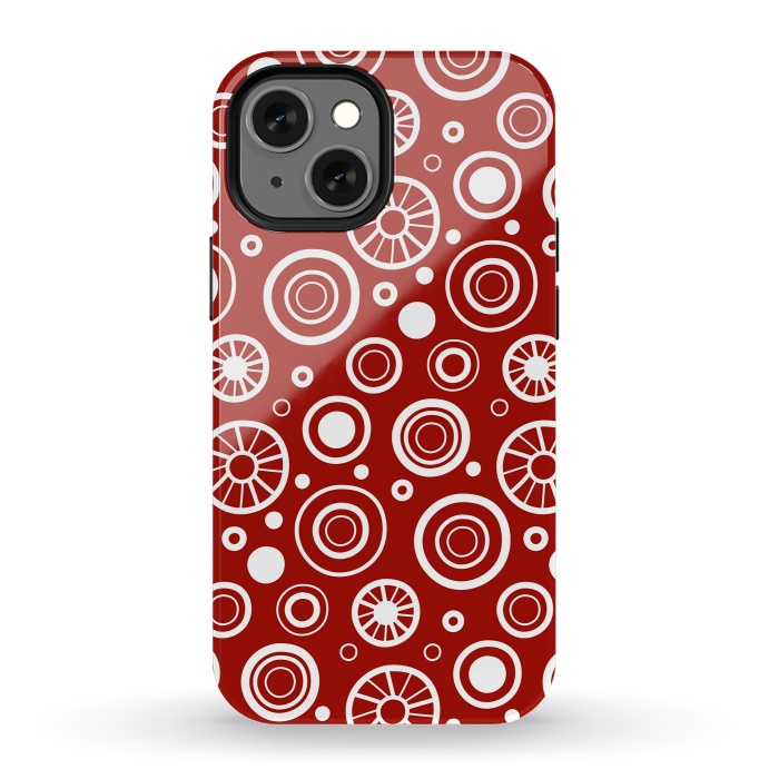 iPhone 13 mini StrongFit Crazy White Dots by Majoih