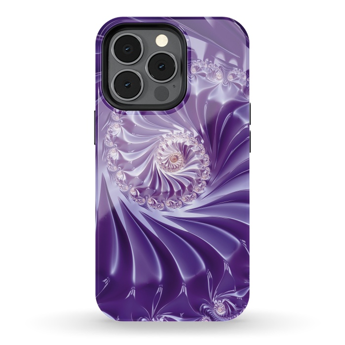 iPhone 13 pro StrongFit Purple Fractal Fantasies by Andrea Haase