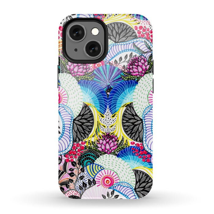 iPhone 13 mini StrongFit Whimsical abstract hand paint design  by InovArts