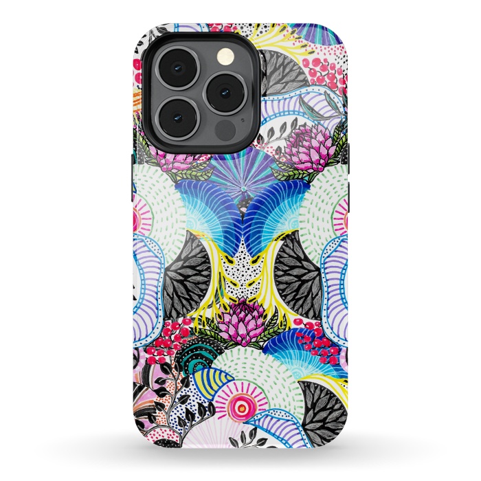 iPhone 13 pro StrongFit Whimsical abstract hand paint design  by InovArts