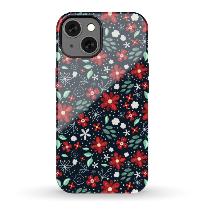 iPhone 13 StrongFit Little Christmas Flowers by Noonday Design