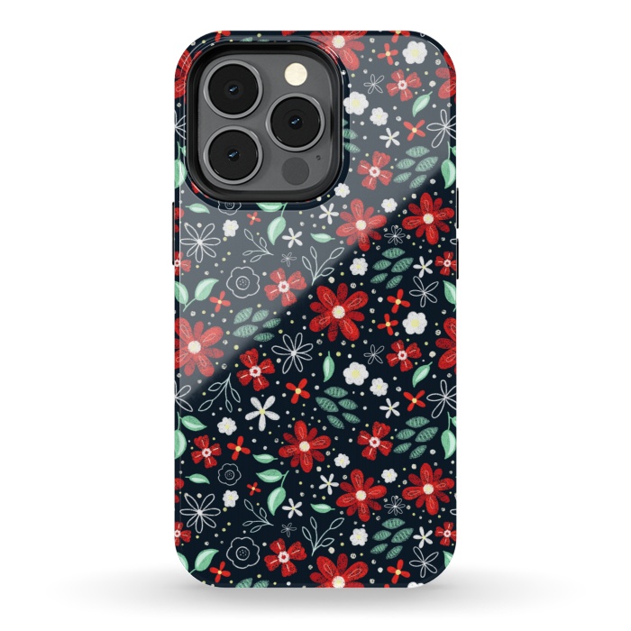 iPhone 13 pro StrongFit Little Christmas Flowers by Noonday Design