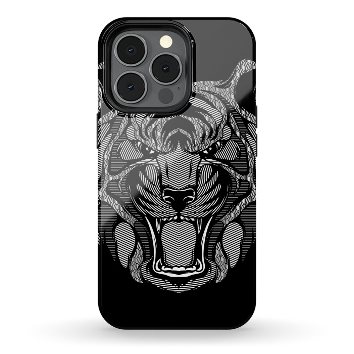 iPhone 13 pro StrongFit Tiger Zentangle by Afif Quilimo