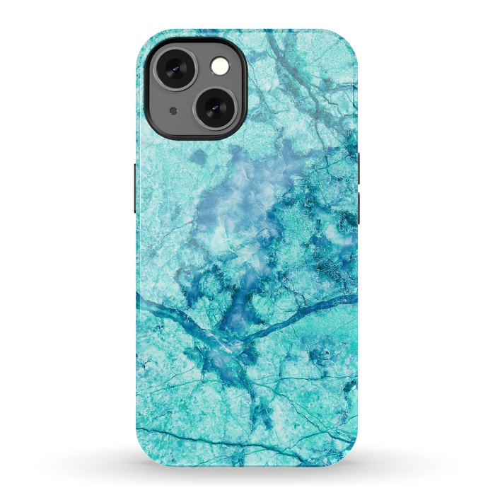 iPhone 13 StrongFit Turquoise Marble by Art Design Works
