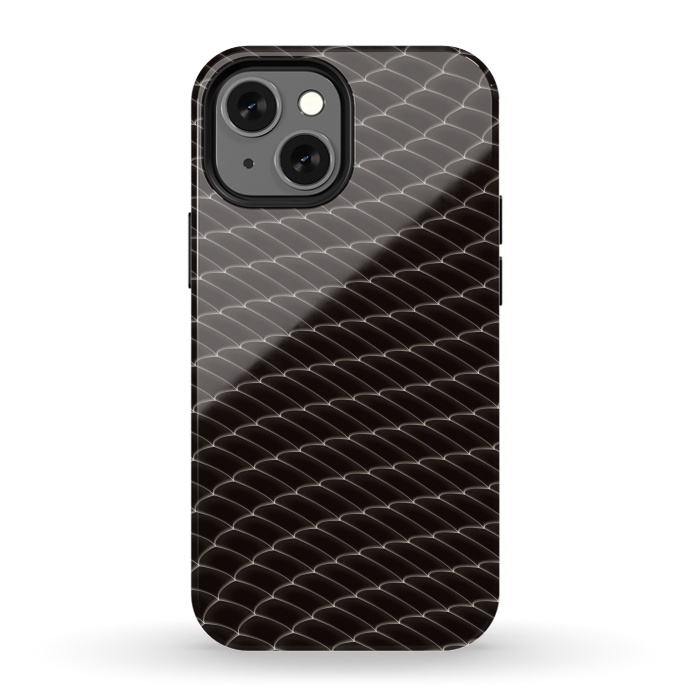 iPhone 13 mini StrongFit Black Snake Scale Pattern by Art Design Works